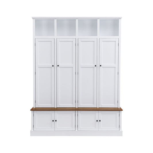 Hall Tree With Bench And Cabinet
