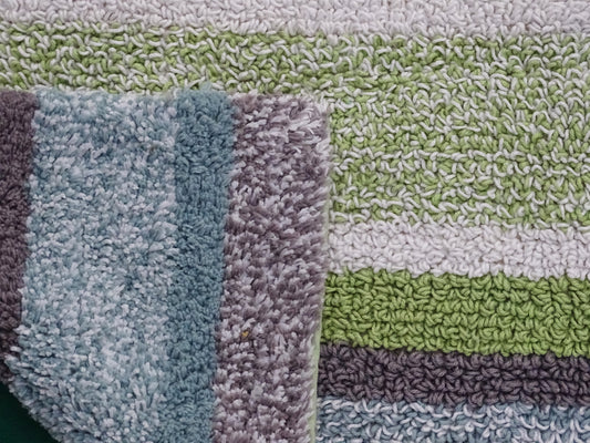 CHICOS HOME Multi Color Striped Bath Rug 20" x 32"