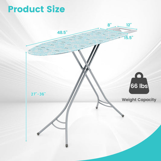 Foldable Ironing Board with Iron Rest and Adjustable Height