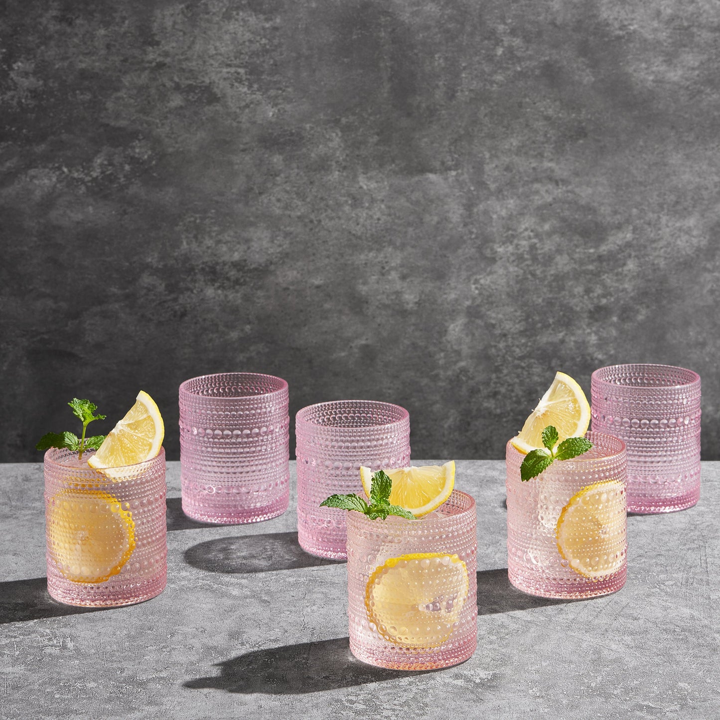 Monet Hobnail Lowball Glassware, Set of 6