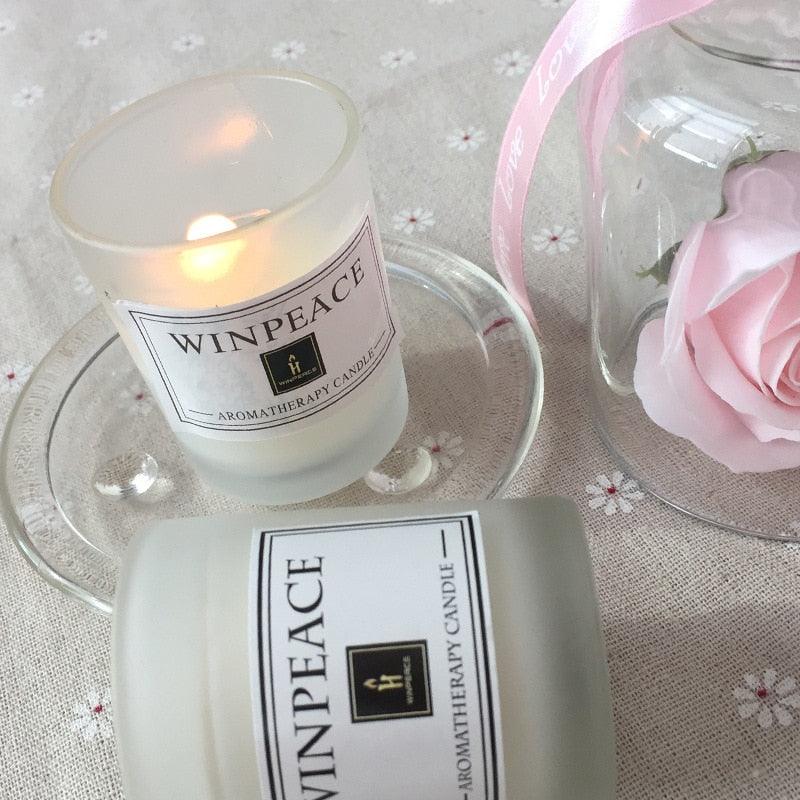 Fragrance Handmade Candle With Glass Candle Stick