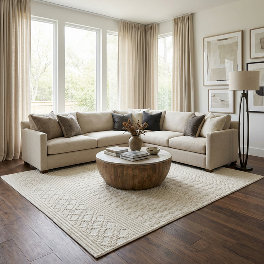 Drago White Washable Area Rug
