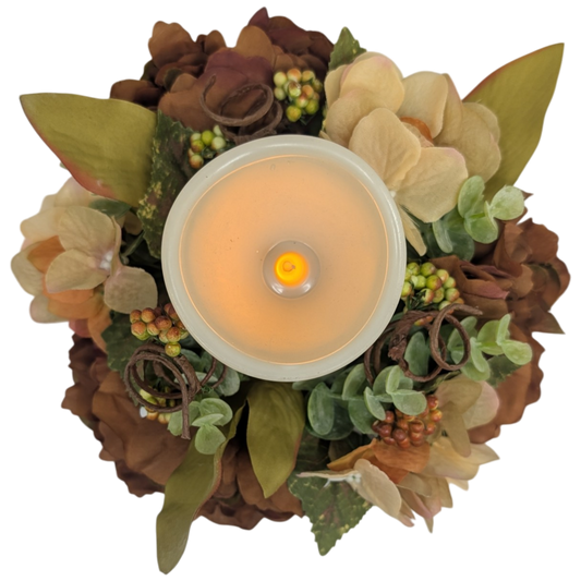 9-Inch Autumn Candle Ring with LED Pillar Candle