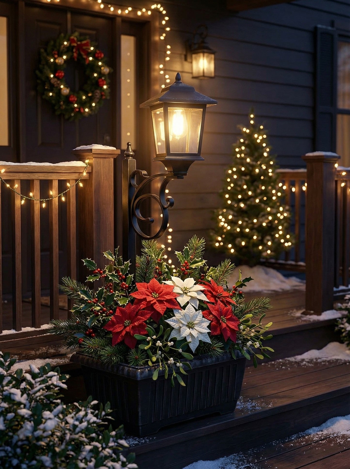 Solar Lamp Post with Flower Pot –