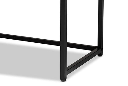 Baxton Studio Ardon Bohemian Light Brown Finished Wood and Black Metal 2-Door Storage Cabinet with Natural Rattan