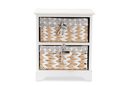 Baxton Studio Rianne Modern Transitional White Finished Wood 2-Basket Storage Unit