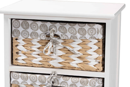 Baxton Studio Rianne Modern Transitional White Finished Wood 2-Basket Storage Unit