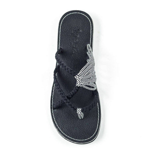Plaka - Oceanside Plaka Flip Flops Sandals - Black Zebra