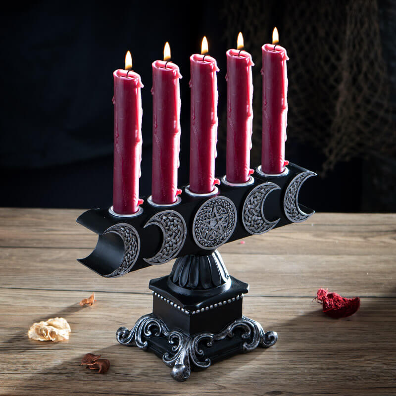 Triple Moon Five Candle Holder