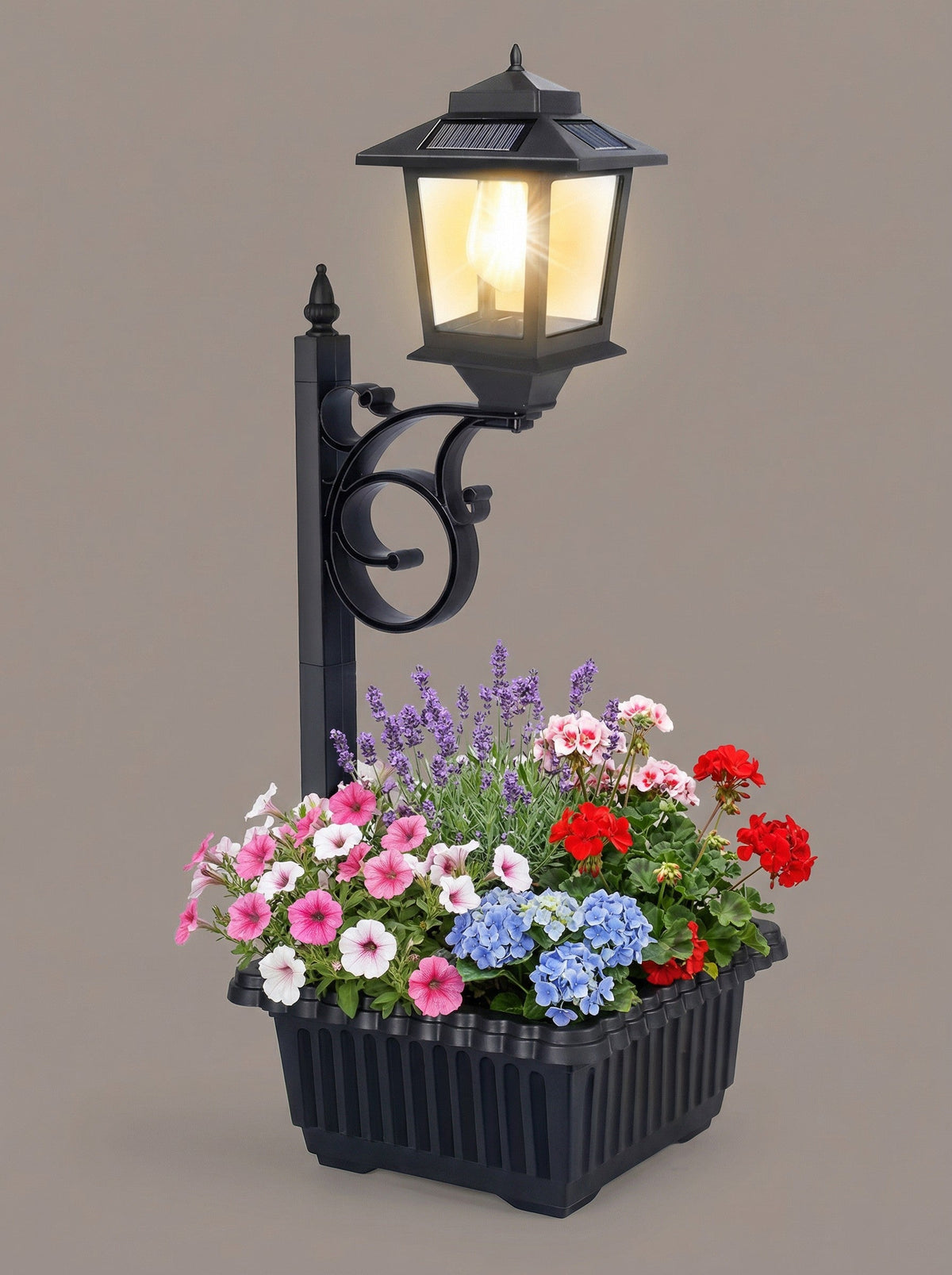 Solar Lamp Post with Flower Pot –