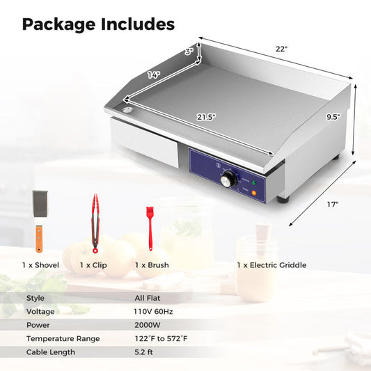 Electric Griddle Commercial Countertop Grill