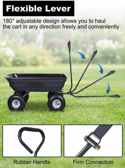Heavy Duty Poly Garden Dump Cart – 600 lb Capacity,