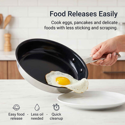 5-Ply Nonstick Stainless Steel Frying Pan