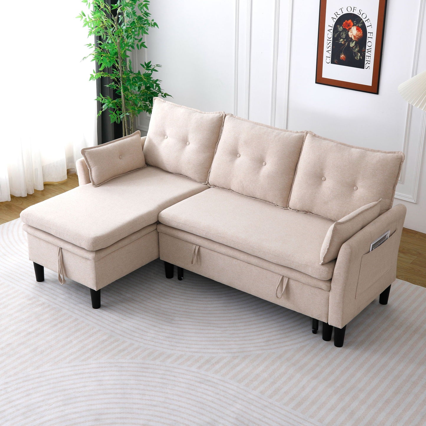 L-Shaped Reversible Chaise Sectional Sofa