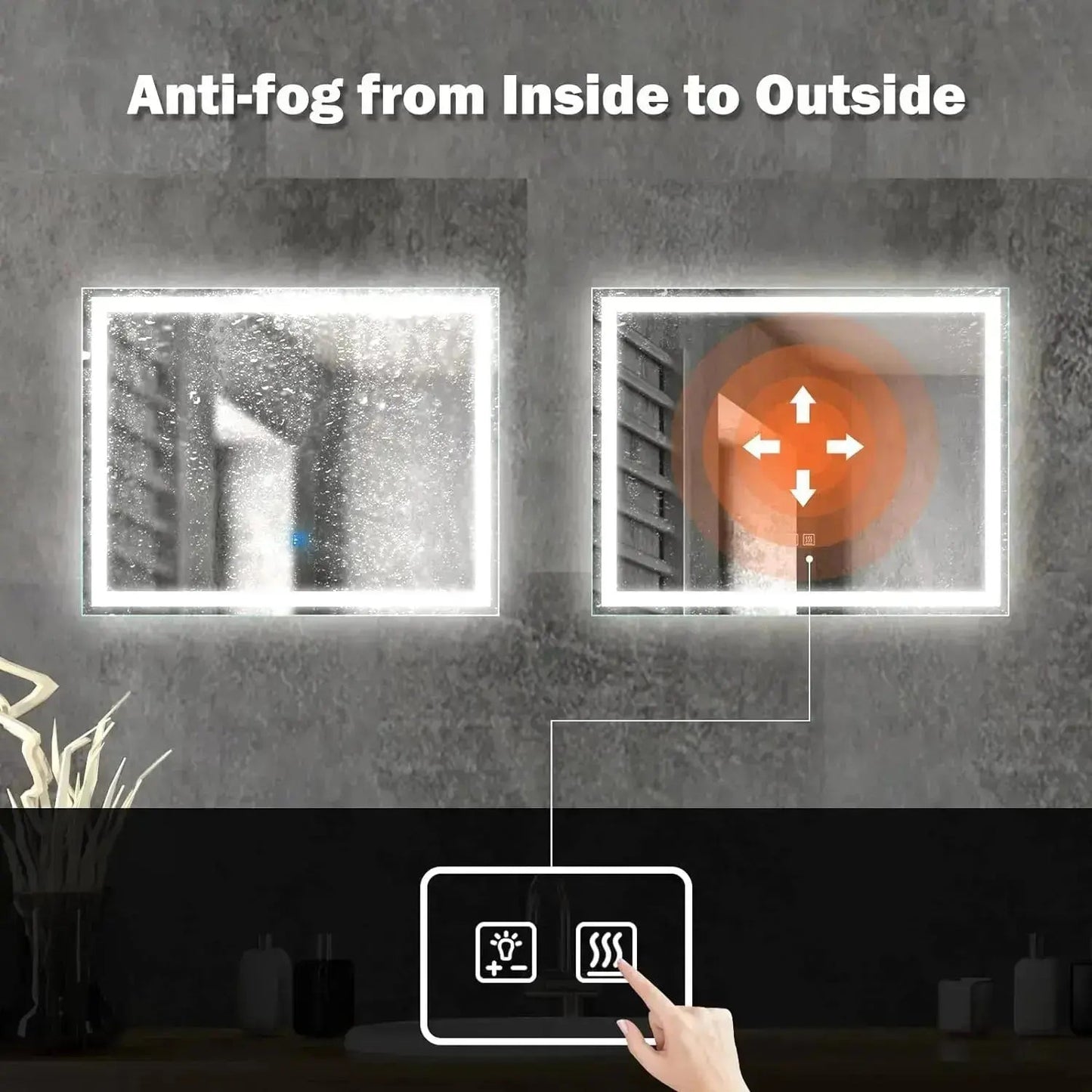 20 x 28  Inch Center Glow LED Bathroom Mirror