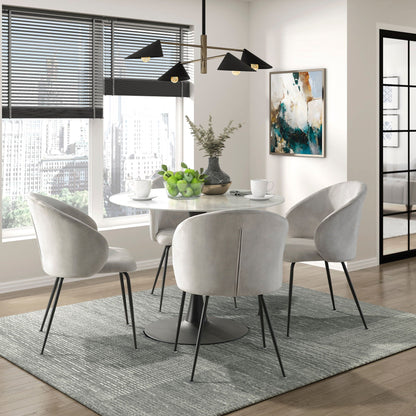 Velvet Upholstery Side Chair Set Of 2