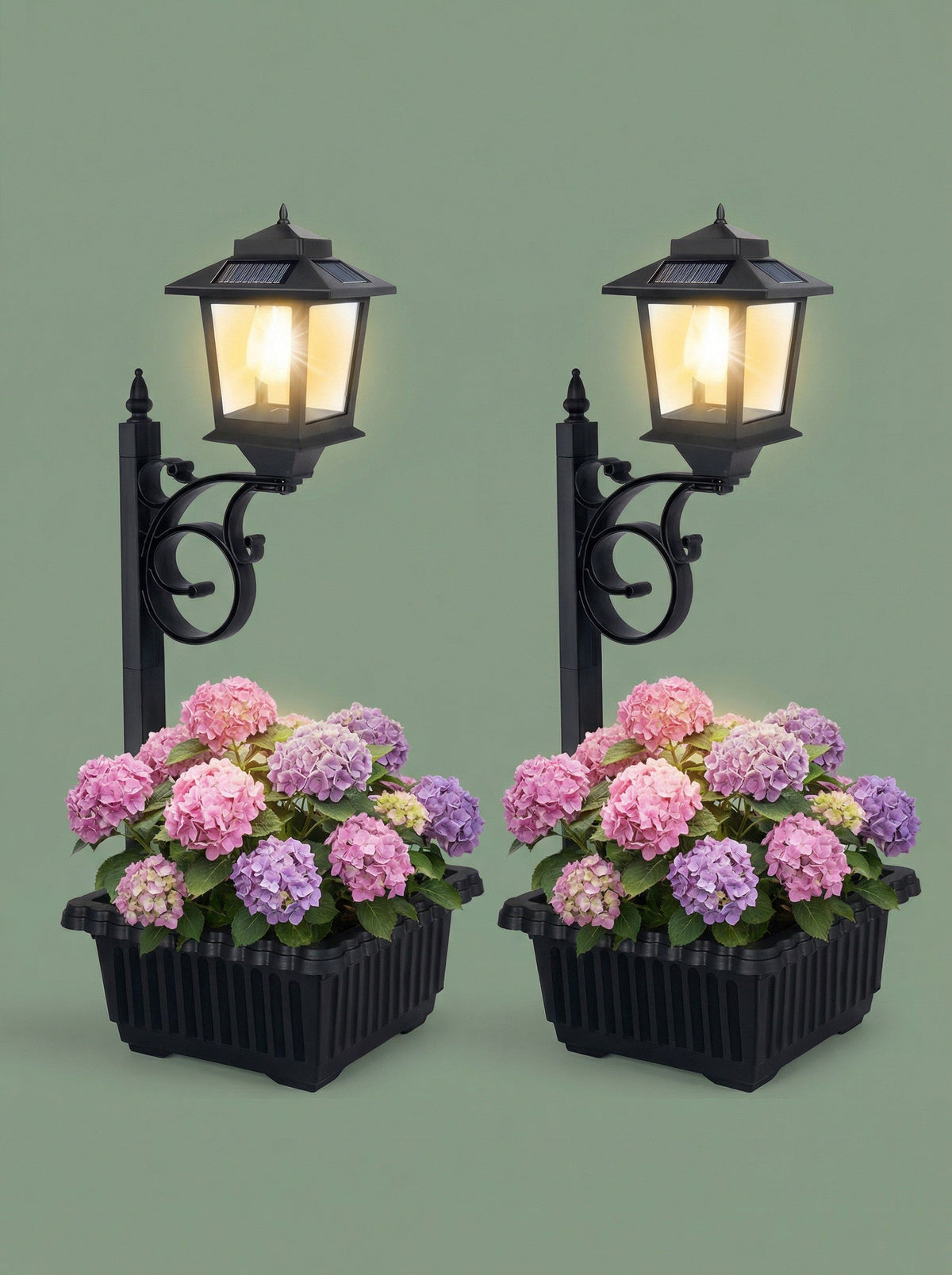 Solar Lamp Post with Flower Pot –