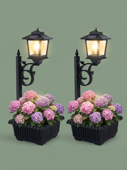 Solar Lamp Post with Flower Pot –