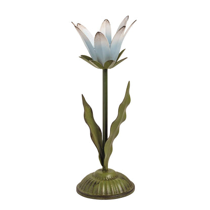 Metal Flower Taper Candle Holder