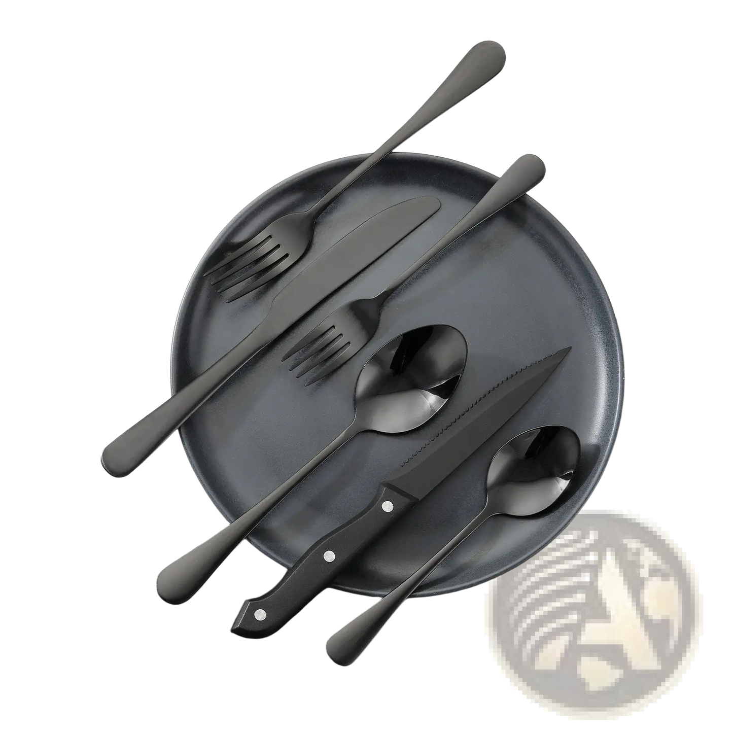48-piece Black Stainless Steel Silverware Set for 8
