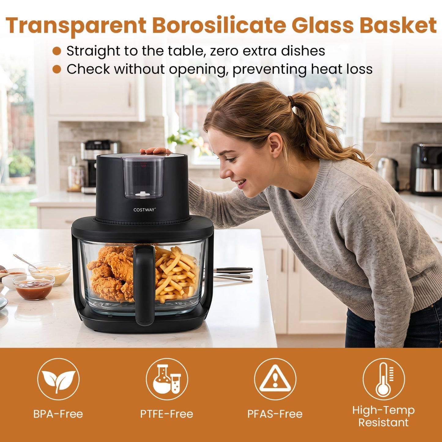 4.7 QT Glass Air Fryer