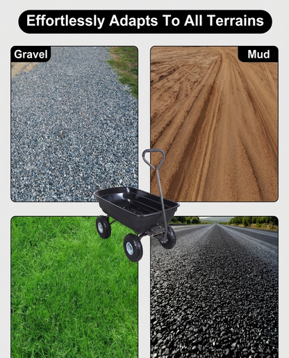 Heavy Duty Poly Garden Dump Cart – 600 lb Capacity,