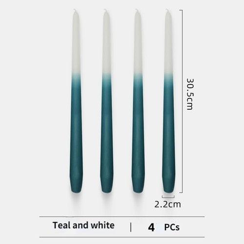 4pc Unscented 12" Candles Colored Long Stick Candle Birthday Candle