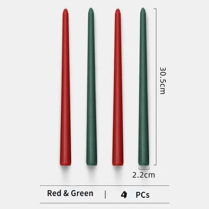 4pc Unscented 12" Candles Colored Long Stick Candle Birthday Candle