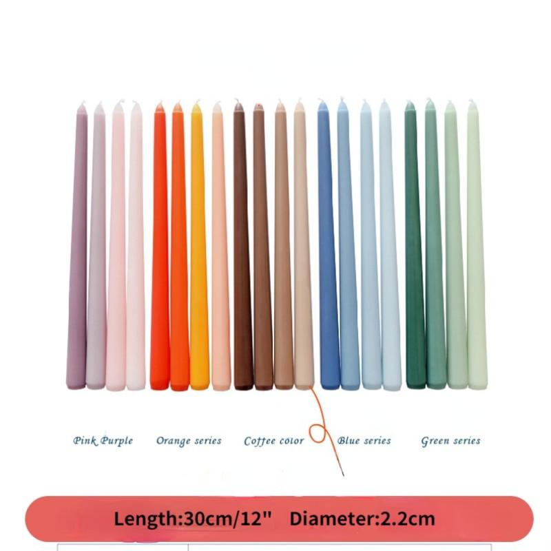 4pc Unscented 12" Candles Colored Long Stick Candle Birthday Candle