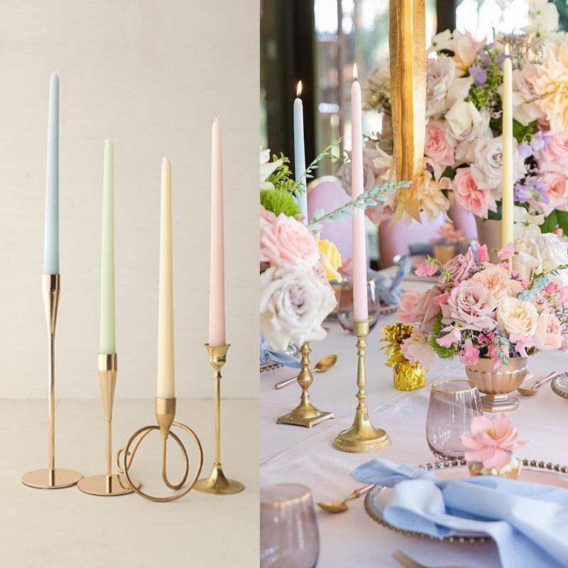4pc Unscented 12" Candles Colored Long Stick Candle Birthday Candle