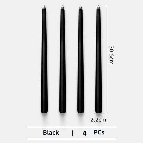 4pc Unscented 12" Candles Colored Long Stick Candle Birthday Candle
