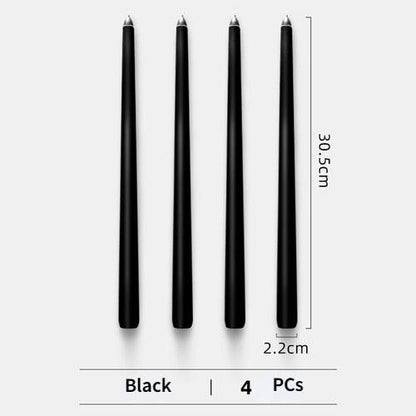 4pc Unscented 12" Candles Colored Long Stick Candle Birthday Candle