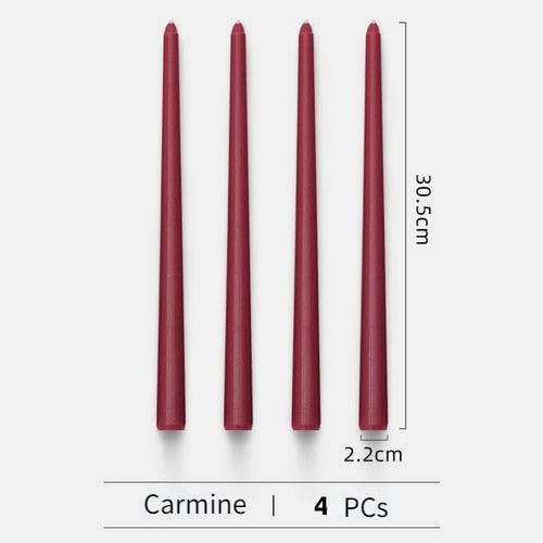 4pc Unscented 12" Candles Colored Long Stick Candle Birthday Candle
