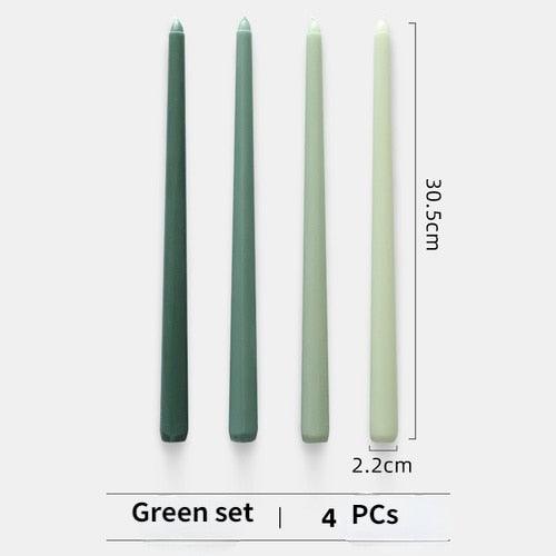4pc Unscented 12" Candles Colored Long Stick Candle Birthday Candle