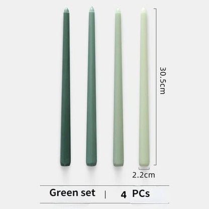4pc Unscented 12" Candles Colored Long Stick Candle Birthday Candle