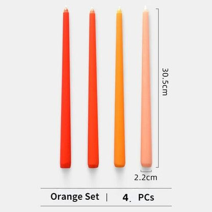 4pc Unscented 12" Candles Colored Long Stick Candle Birthday Candle