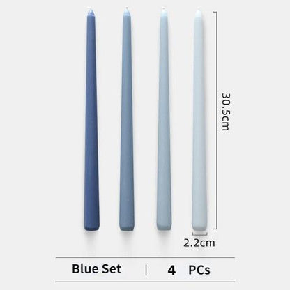 4pc Unscented 12" Candles Colored Long Stick Candle Birthday Candle
