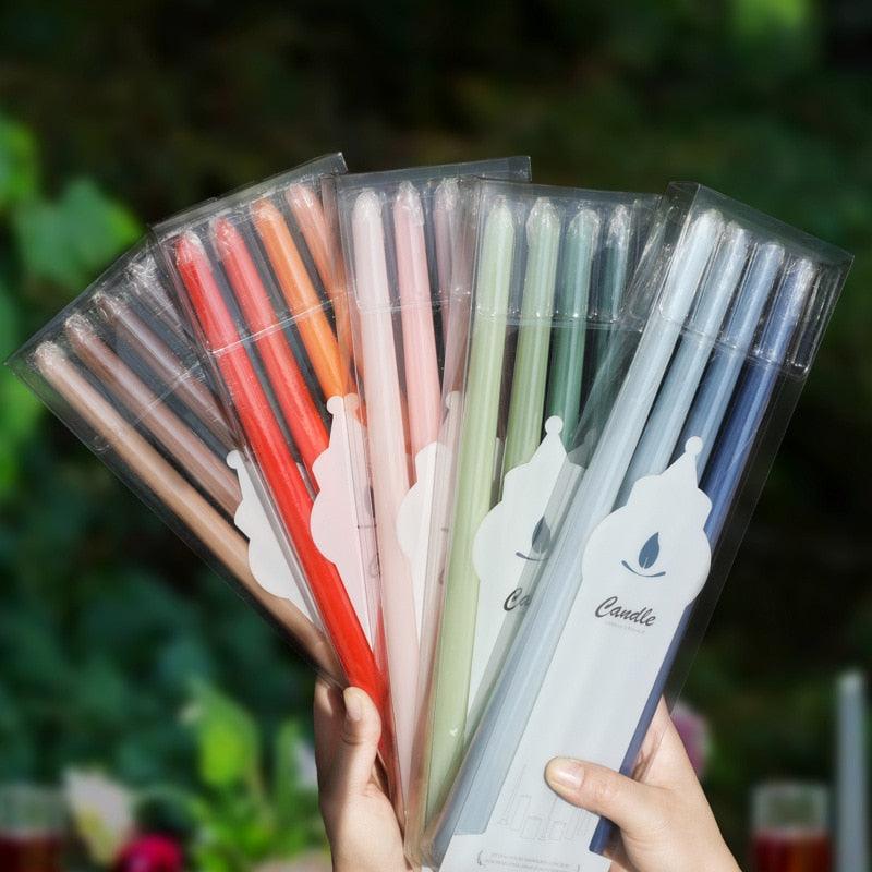 4pc Unscented 12" Candles Colored Long Stick Candle Birthday Candle