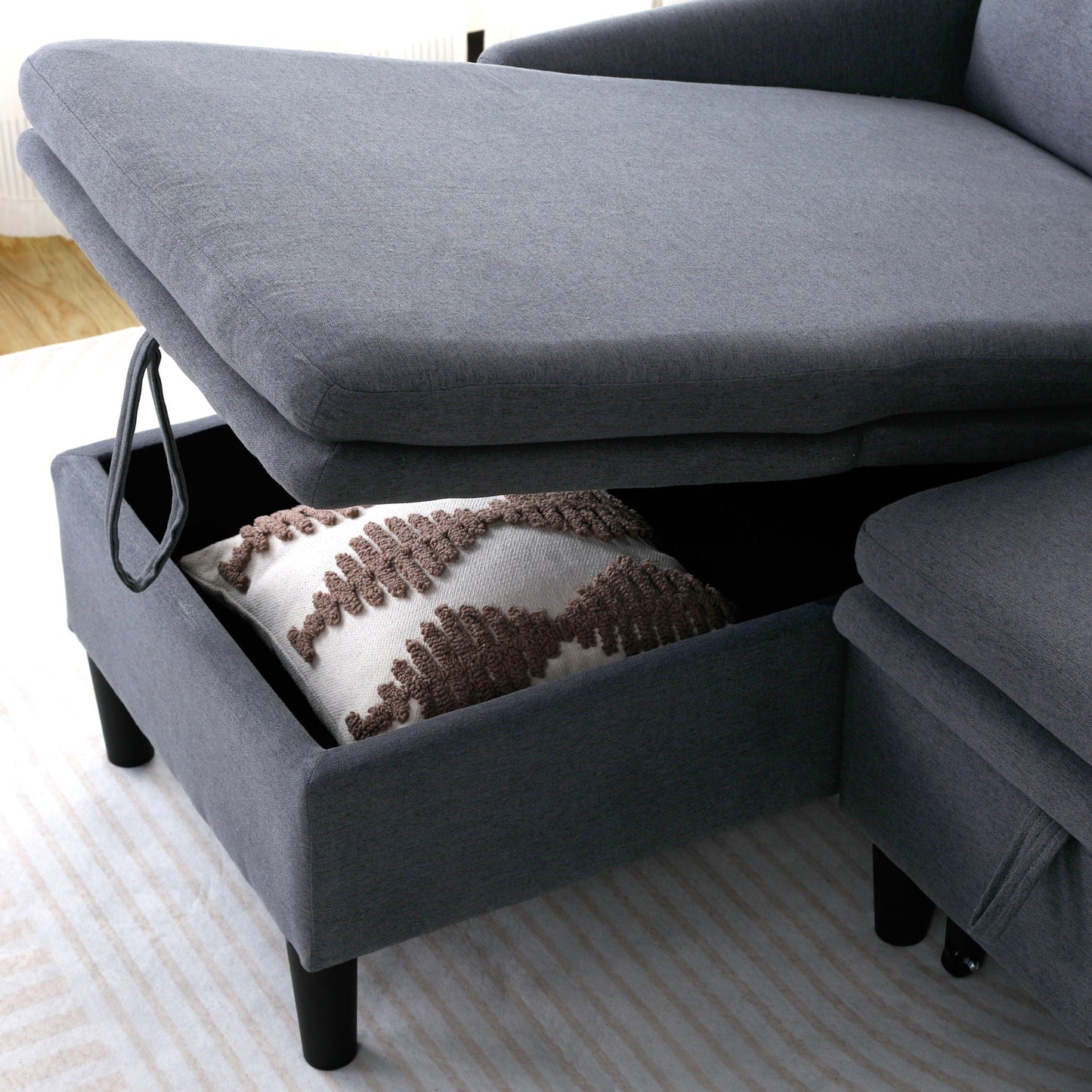 L-Shaped Reversible Chaise Sectional Sofa
