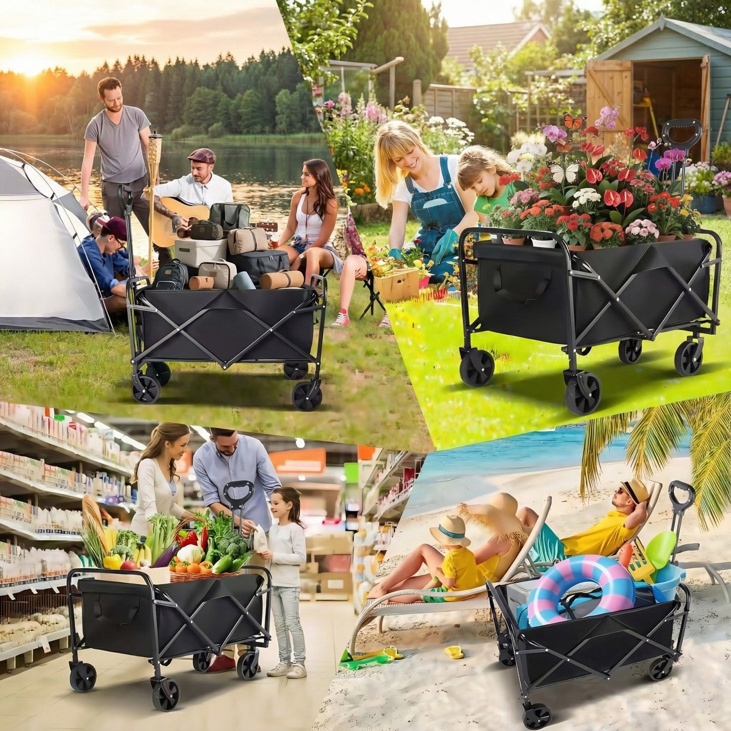 680LBS Heavy Duty Folding Wagon Cart