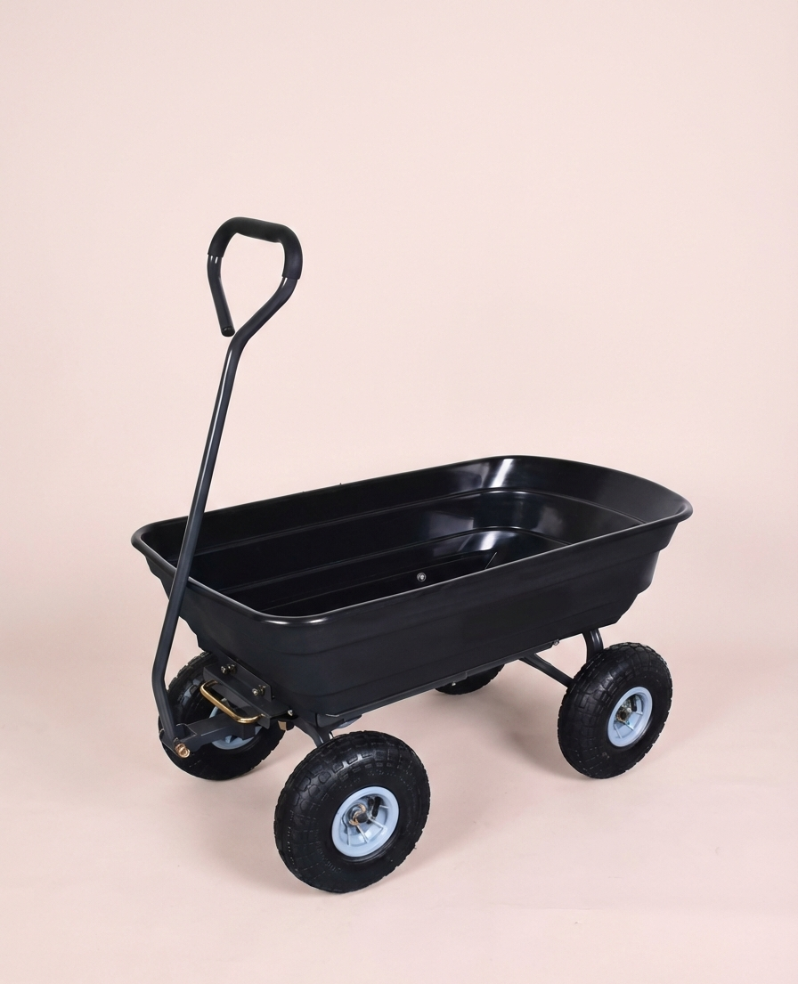Heavy Duty Poly Garden Dump Cart – 600 lb Capacity,