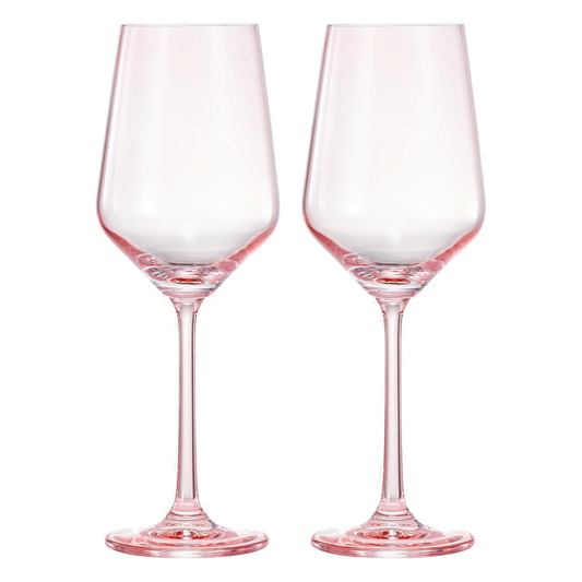 Monet Stemmed Wine Glassware, Magenta, Set of 2