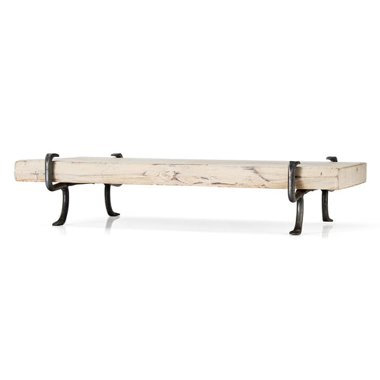 Rustic Petrified Wood Charcuterie Board with Metal Base