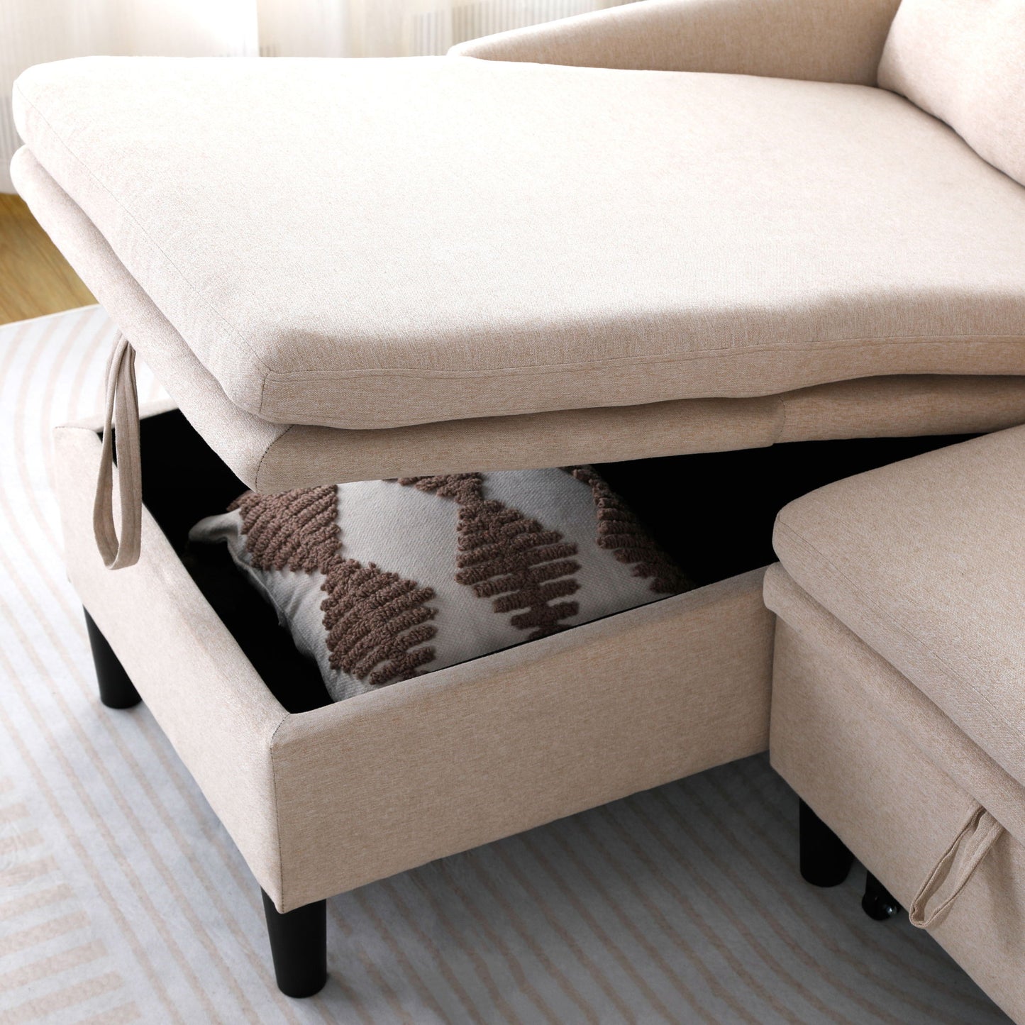 L-Shaped Reversible Chaise Sectional Sofa