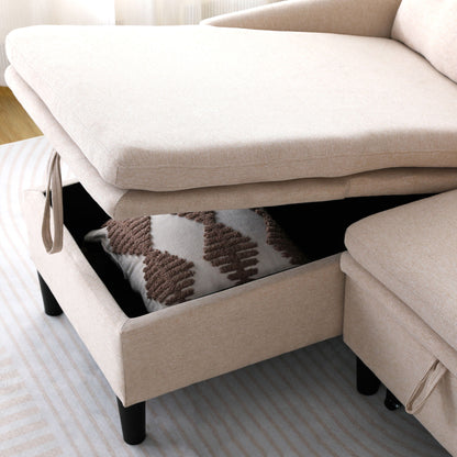 L-Shaped Reversible Chaise Sectional Sofa