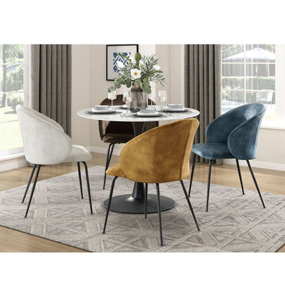 Velvet Upholstery Side Chair Set Of 2