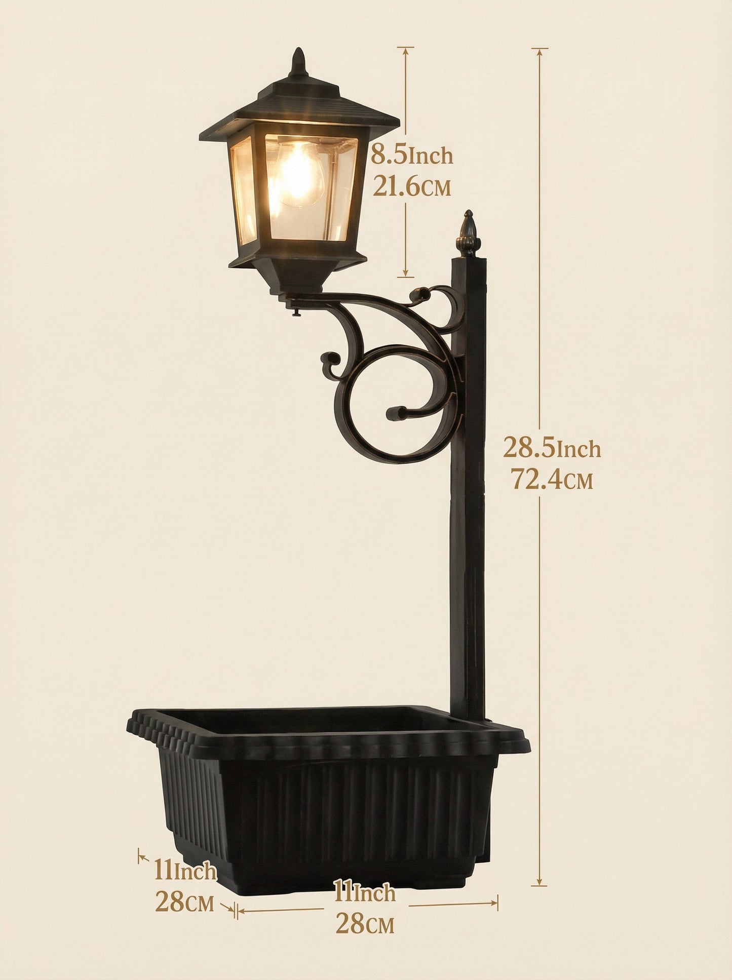 Solar Lamp Post with Flower Pot –