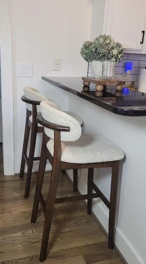 Set Of 2 Upholstered Bar Stools