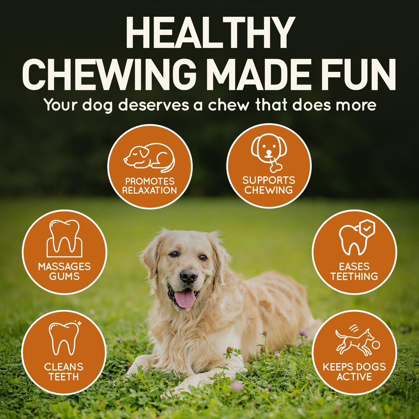Wildfang® Leather Dog Toy, Medium – Soft Dog Chew Toys for Gentle Chewers, Puppies, Senior or Older Dogs with Sensitive Teeth – Non-Toxic, Stuffless, 5mm Leather Dog Bone for Dogs 22–33 lbs, Pack of 1