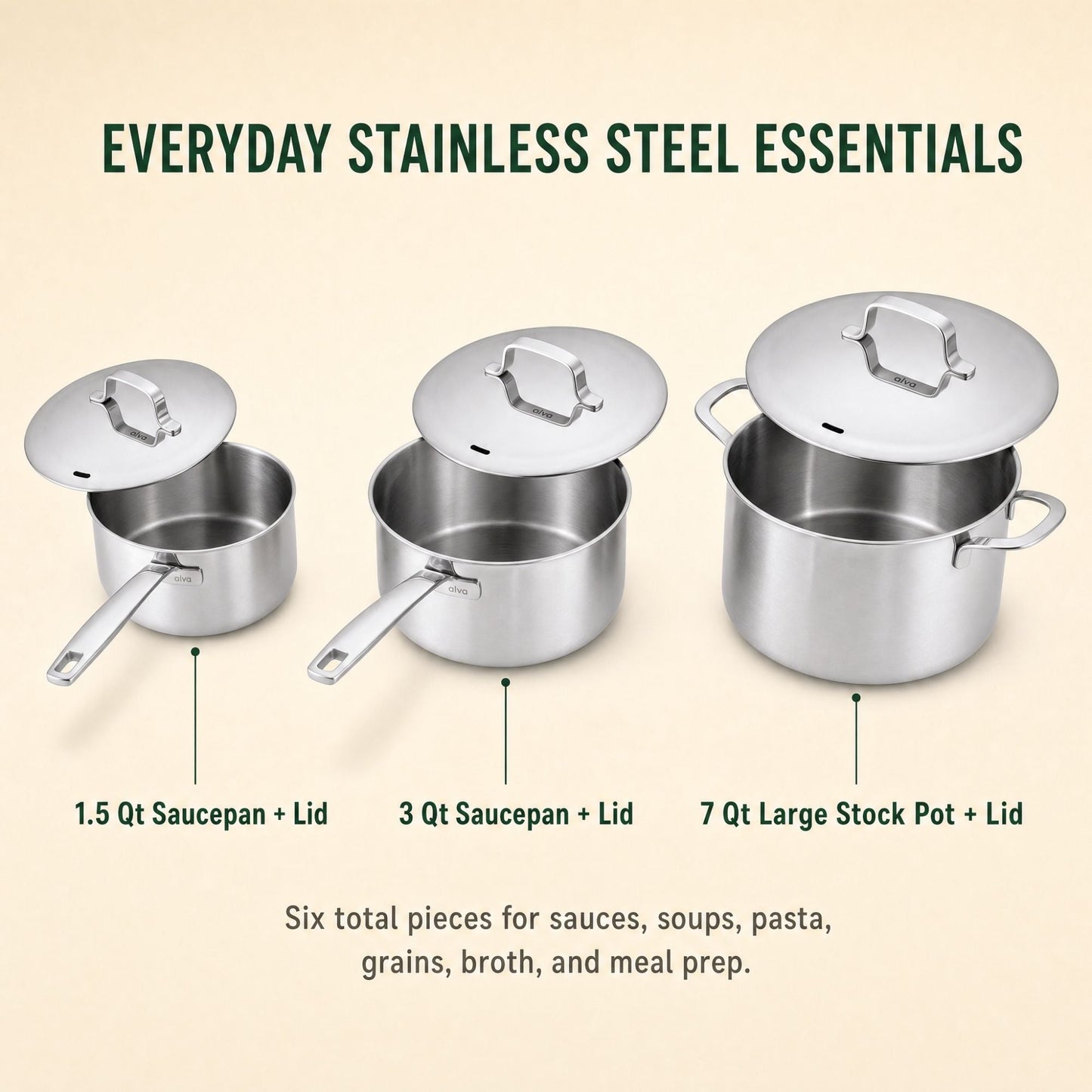 5-Ply Stainless Steel Pot Set